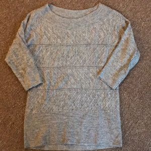 WHBM Gray sparkle 3/4 sleeve sweater